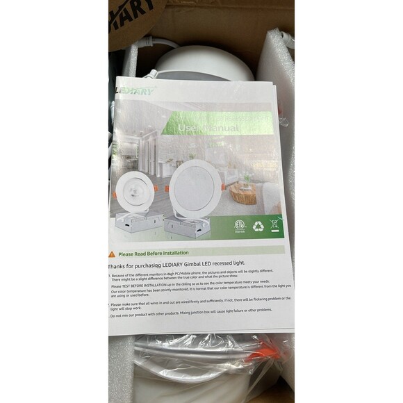 12  Lediary packs 5CCT Gimbal led recessed lights - Picture 3 of 8